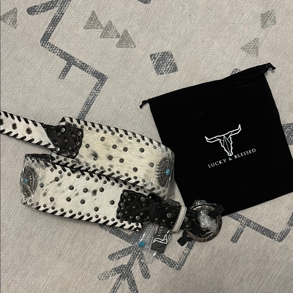 Lucky & Blessed Black and White Belt
